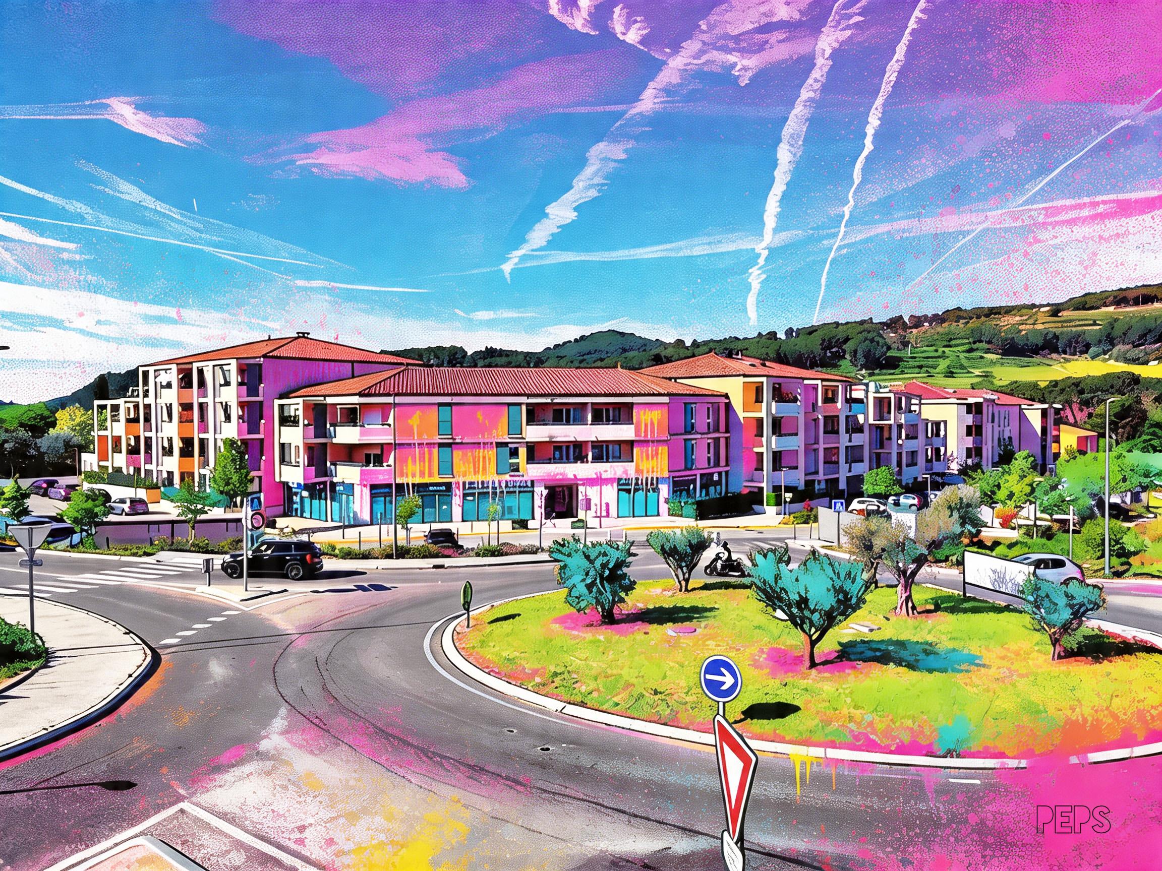 Illustration street-art de la copropriété Terra-Uva au Plan du Castellet pour Beausset-immo